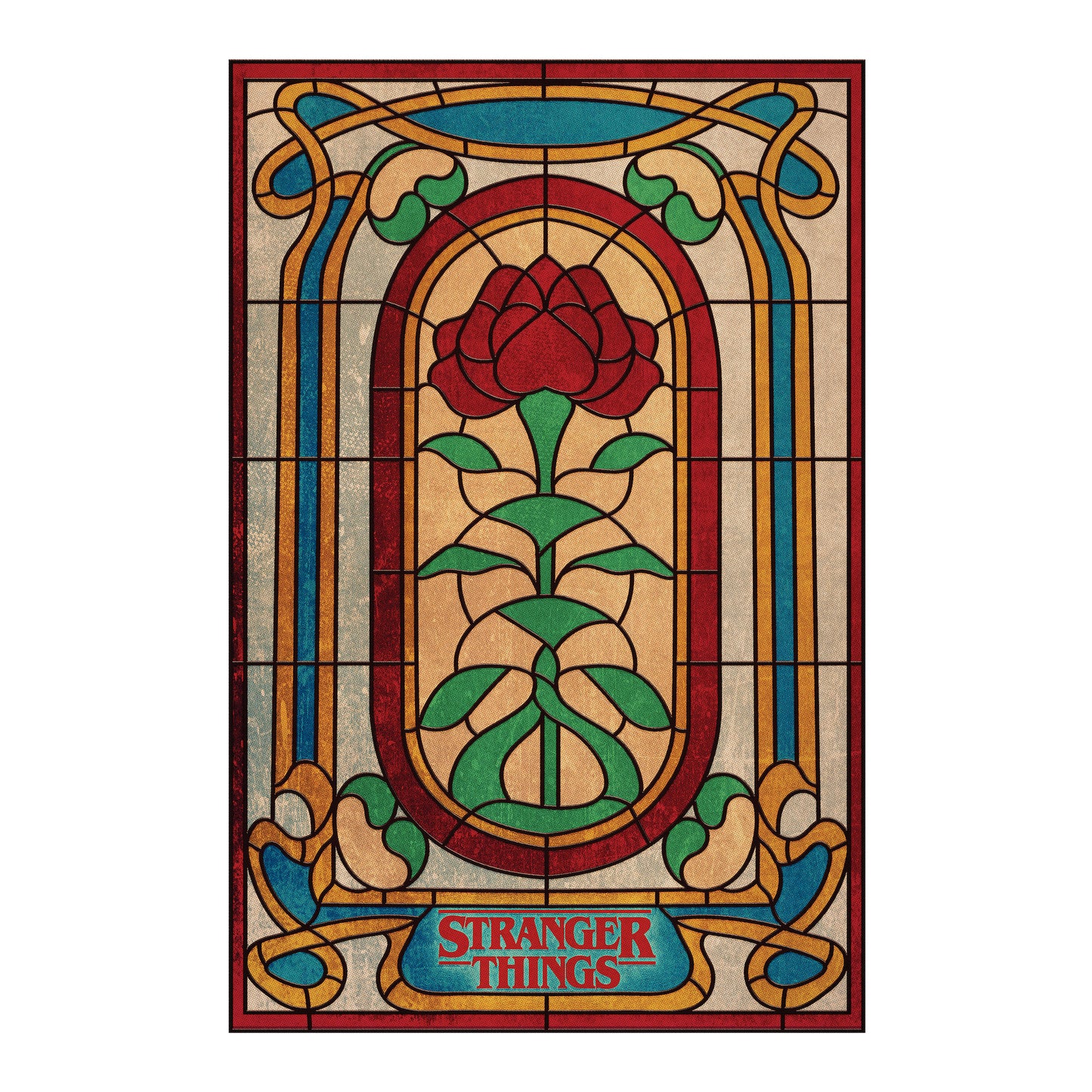 York Wallcoverings RoomMates Stranger Things Creel House Rose Window Xl Giant Peel and Stick Wall Decal Whimsical Licensed Multicolor  Wallpaper - RMK5351SLM