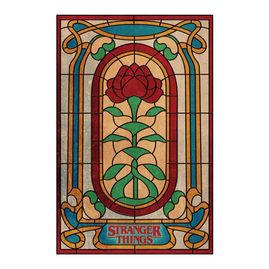 York Wallcoverings RoomMates Stranger Things Creel House Rose Window Xl Giant Peel and Stick Wall Decal Whimsical Licensed Multicolor  Wallpaper - RMK5351SLM