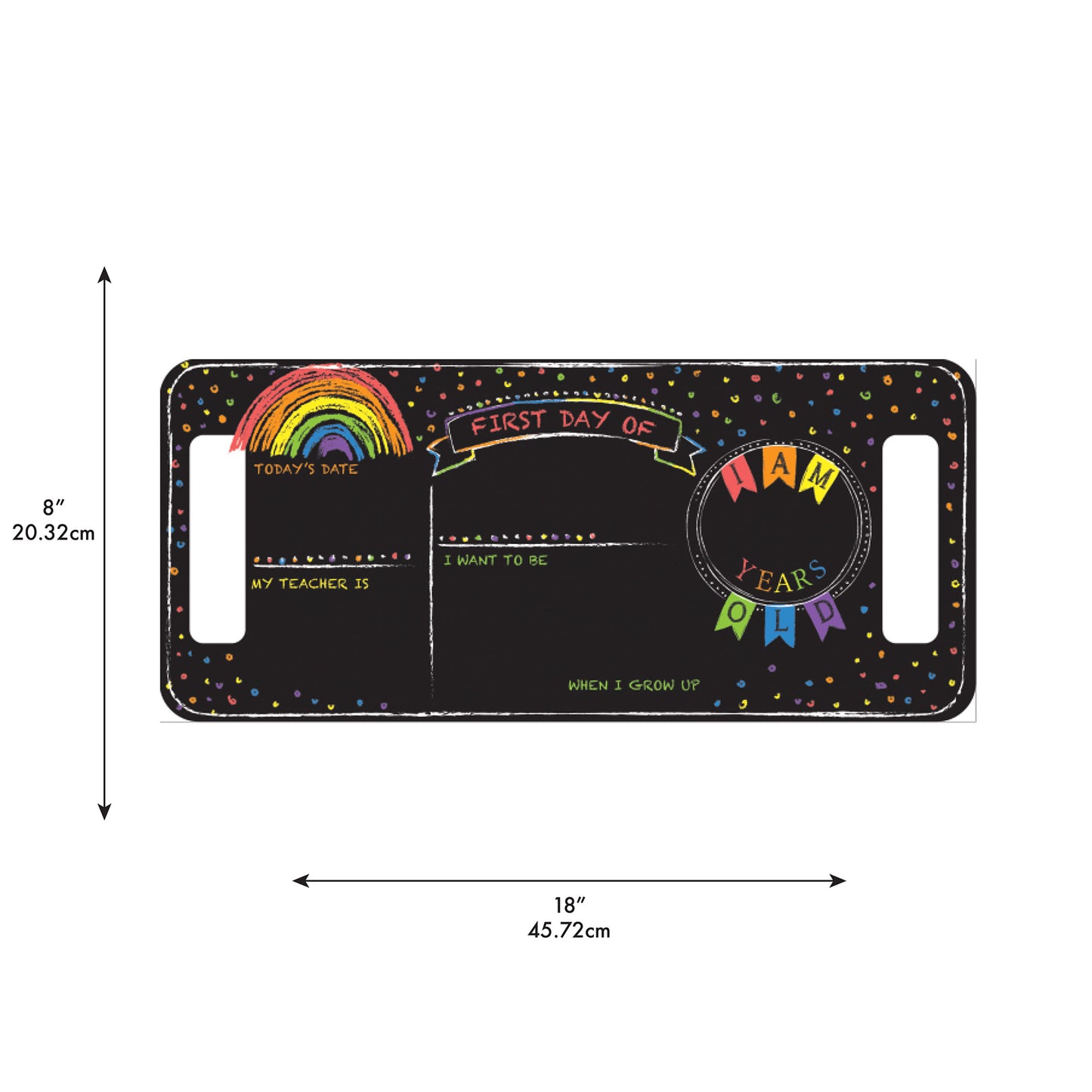 York Wallcoverings RoomMates Last or First Day of School Rainbow Chalkboard Kids Graphics Blacks  Wallpaper - RMK5369CB