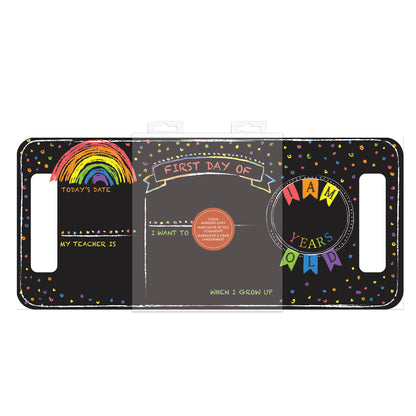 York Wallcoverings RoomMates Last or First Day of School Rainbow Chalkboard Kids Graphics Blacks  Wallpaper - RMK5369CB