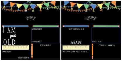York Wallcoverings RoomMates Last or First Day of School Banner Chalkboard Kids Graphics Blacks  Wallpaper - RMK5370CB