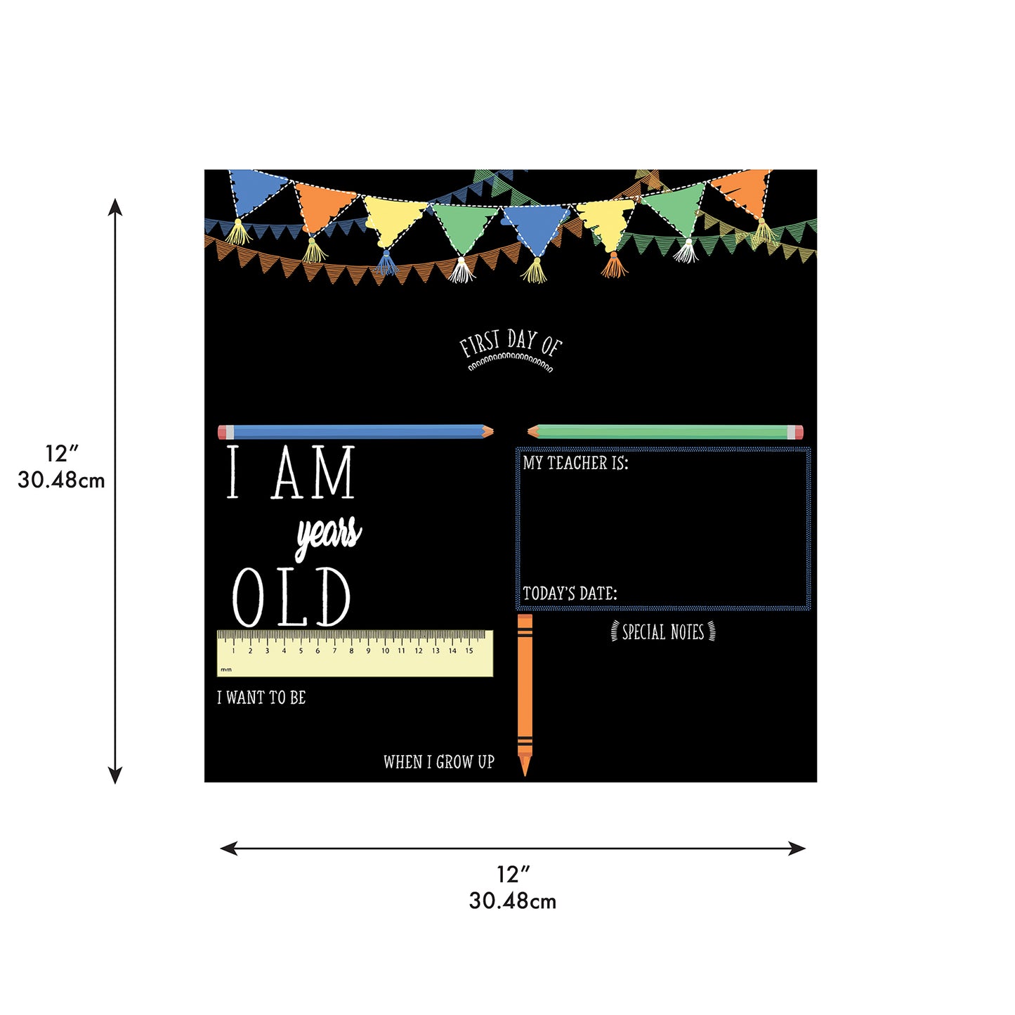 York Wallcoverings RoomMates Last or First Day of School Banner Chalkboard Kids Graphics Blacks  Wallpaper - RMK5370CB