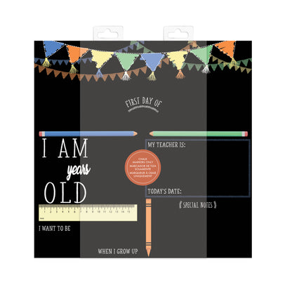 York Wallcoverings RoomMates Last or First Day of School Banner Chalkboard Kids Graphics Blacks  Wallpaper - RMK5370CB