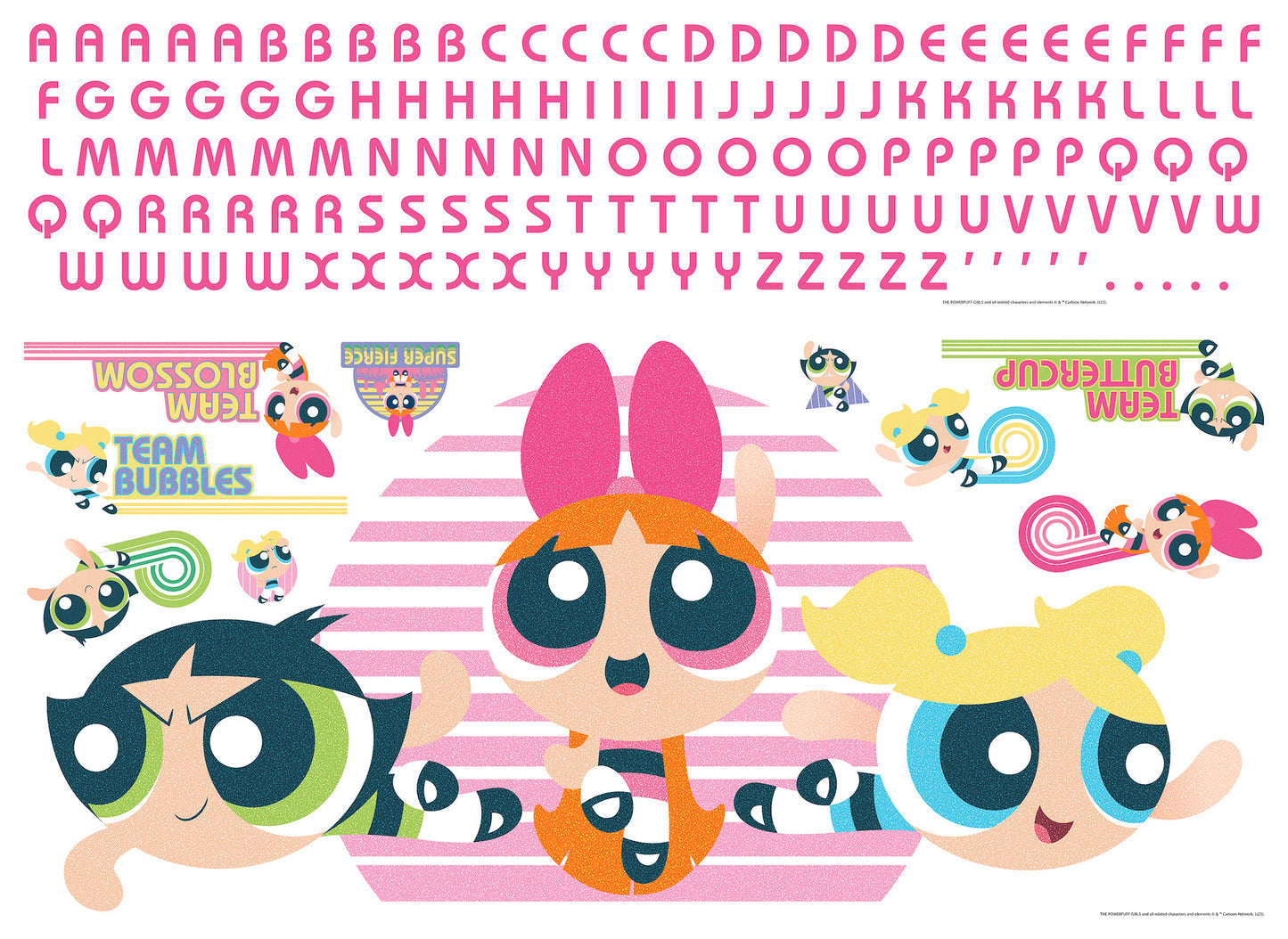 York Wallcoverings RoomMates Powerpuff Girls Giant Peel and Stick Alphabet Personalization Wall Decals  Graphics Pinks  Wallpaper - RMK5391GM