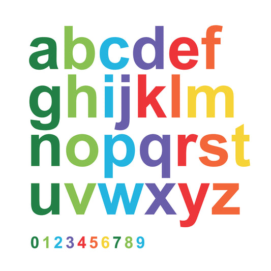 York Wallcoverings RoomMates Colorful Lowercase Alphabet Giant Peel and Stick Wall Decals  Alphabet and Numbers Multicolor  Wallpaper - RMK5394GM
