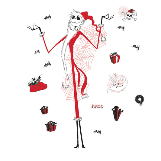 York Wallcoverings RoomMates Nightmare Before Christmas Holiday Giant Wall Decals Modern Graphics Reds  Wallpaper - RMK5411GM