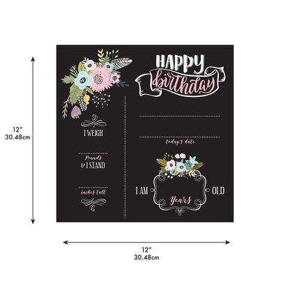 York Wallcoverings RoomMates Floral Birthday Chalkboard Kids Graphics Blacks  Wallpaper - RMK5454CB