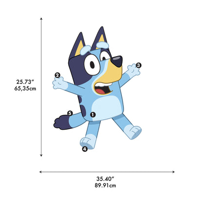 York Wallcoverings RoomMates Bluey Character Wall Decals Kids Graphics Blues  Wallpaper - RMK5458GM