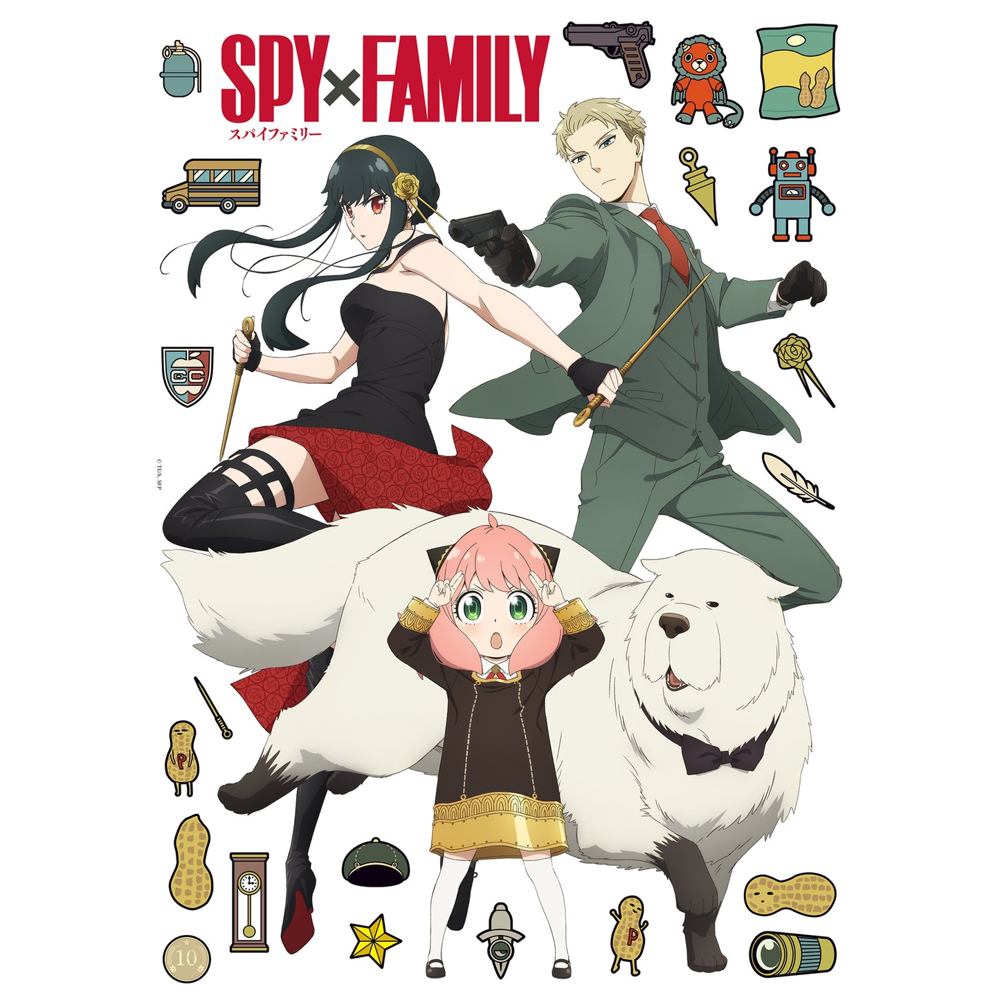 York Wallcoverings RoomMates Spy x Family: The Forgers Wall Decals Modern Graphics Reds  Wallpaper - RMK5508TBM