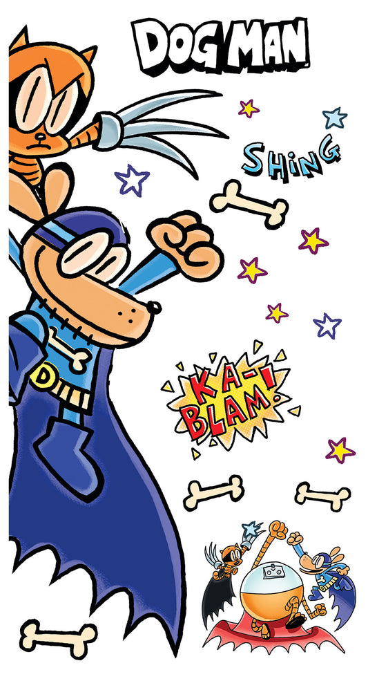 York Wallcoverings RoomMates Dog Man Supa Buddies Wall Decals Kids Graphics Blues  Wallpaper - RMK5517GM