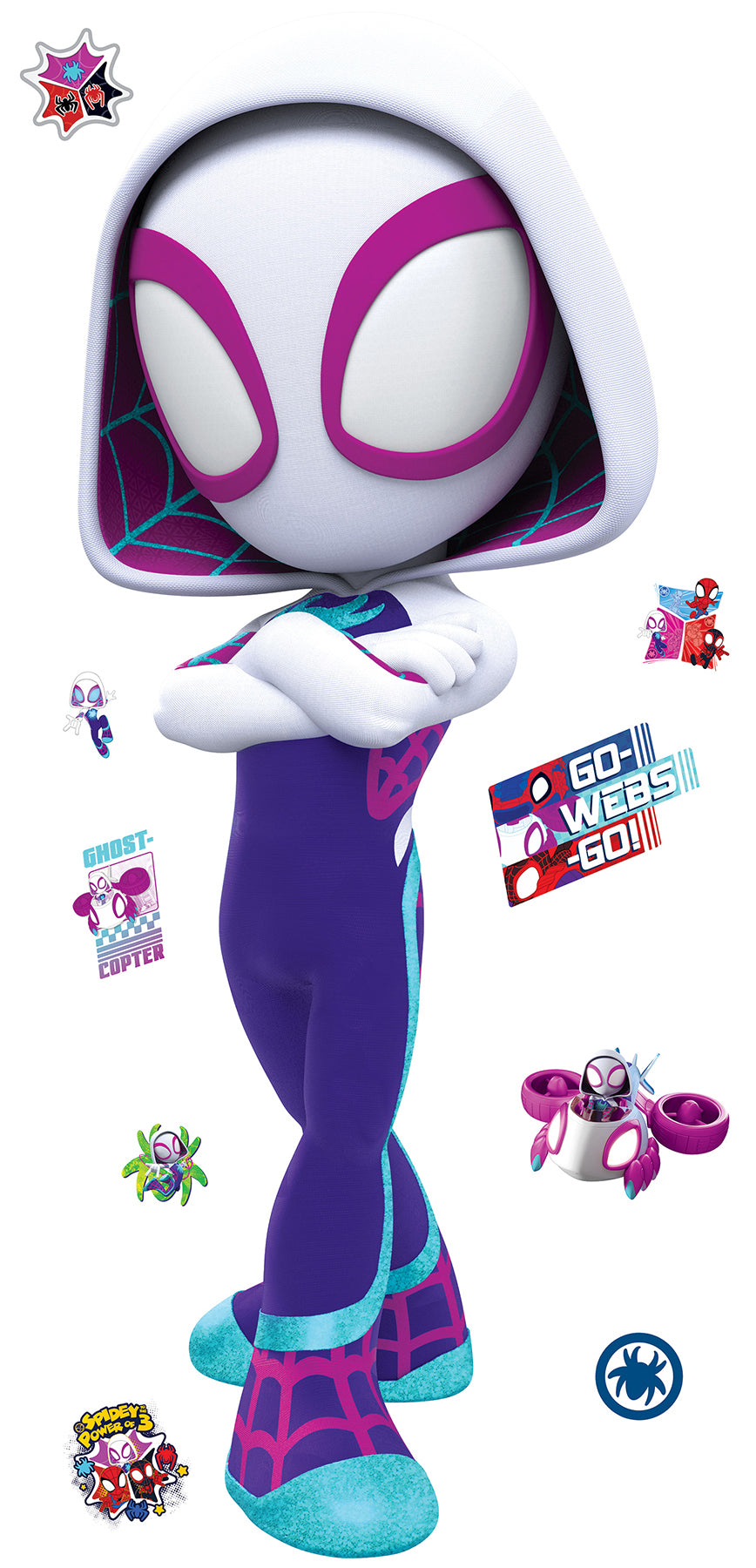 York Wallcoverings RoomMates Marvel's Spidey And His Amazing Friends: Ghost Spider Wall Decals Modern Graphics Whites and Off-Whites  Wallpaper - RMK5557GM