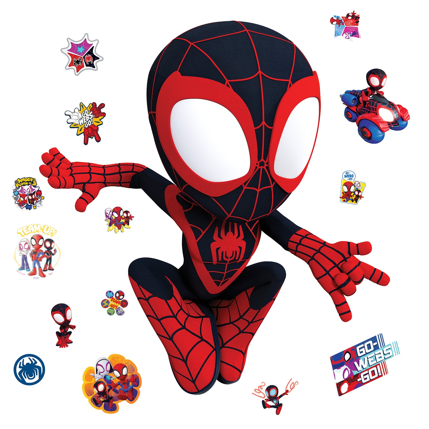 York Wallcoverings RoomMates Marvel's Spidey And His Amazing Friends: Spin Wall Decals Modern Graphics Reds  Wallpaper - RMK5558GM