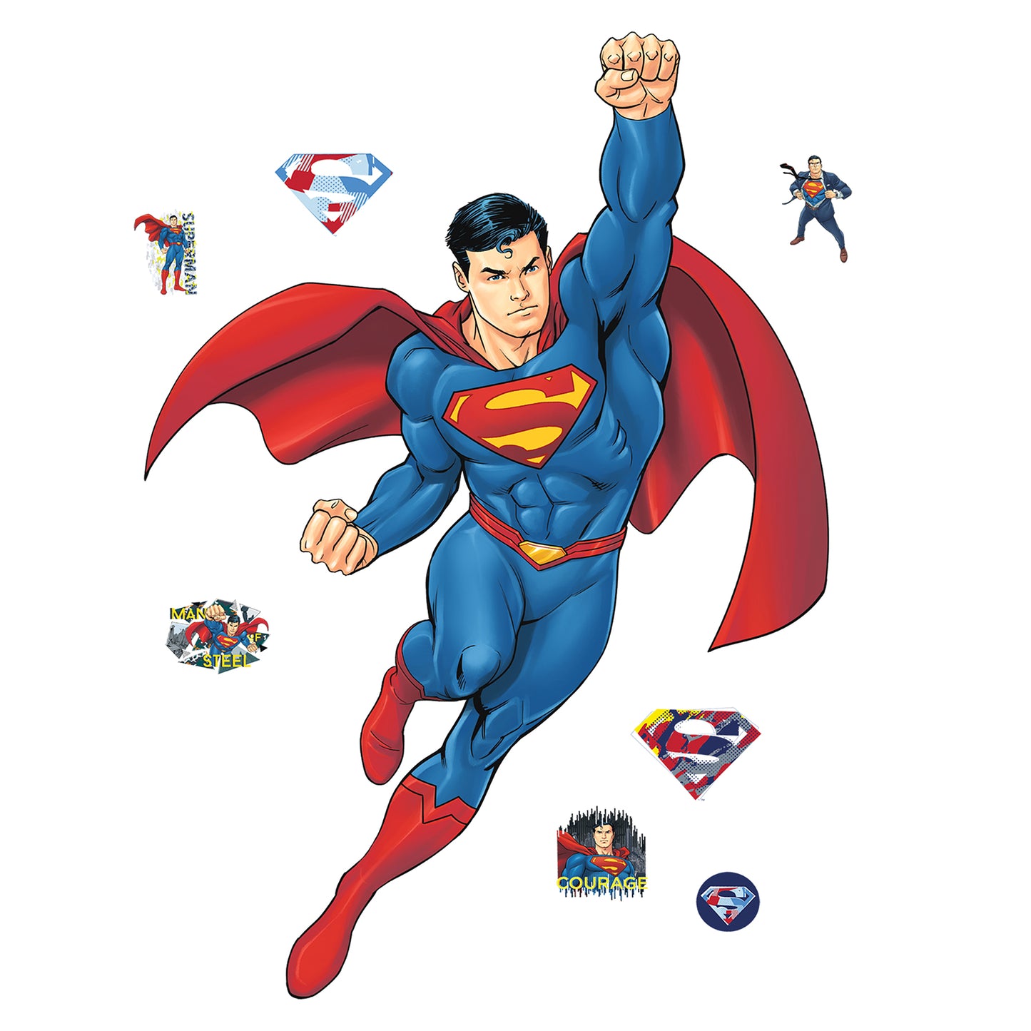 York Wallcoverings RoomMates Superman Global Hero Peel and Stick Wall Decals Fairy Tales & Fantasy Kids Blue  Current Peel & Stick - RMK5564GM