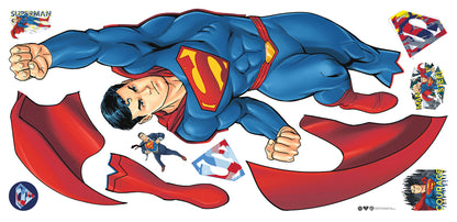 York Wallcoverings RoomMates Superman Global Hero Peel and Stick Wall Decals Fairy Tales & Fantasy Kids Blue  Current Peel & Stick - RMK5564GM
