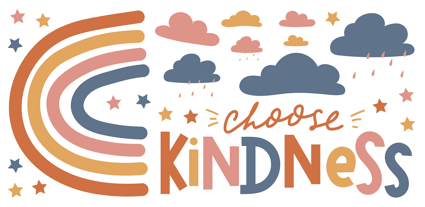 York Wallcoverings RoomMates Choose Kindness Rainbow Multicolor Wall Quote Decals Alphabet & Numbers Kids Multicolor  Current Peel & Stick - RMK5576GM