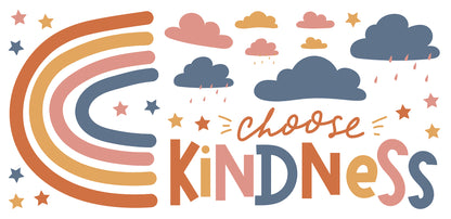 York Wallcoverings RoomMates Choose Kindness Rainbow Multicolor Wall Quote Decals Alphabet & Numbers Kids Multicolor  Current Peel & Stick - RMK5576GM