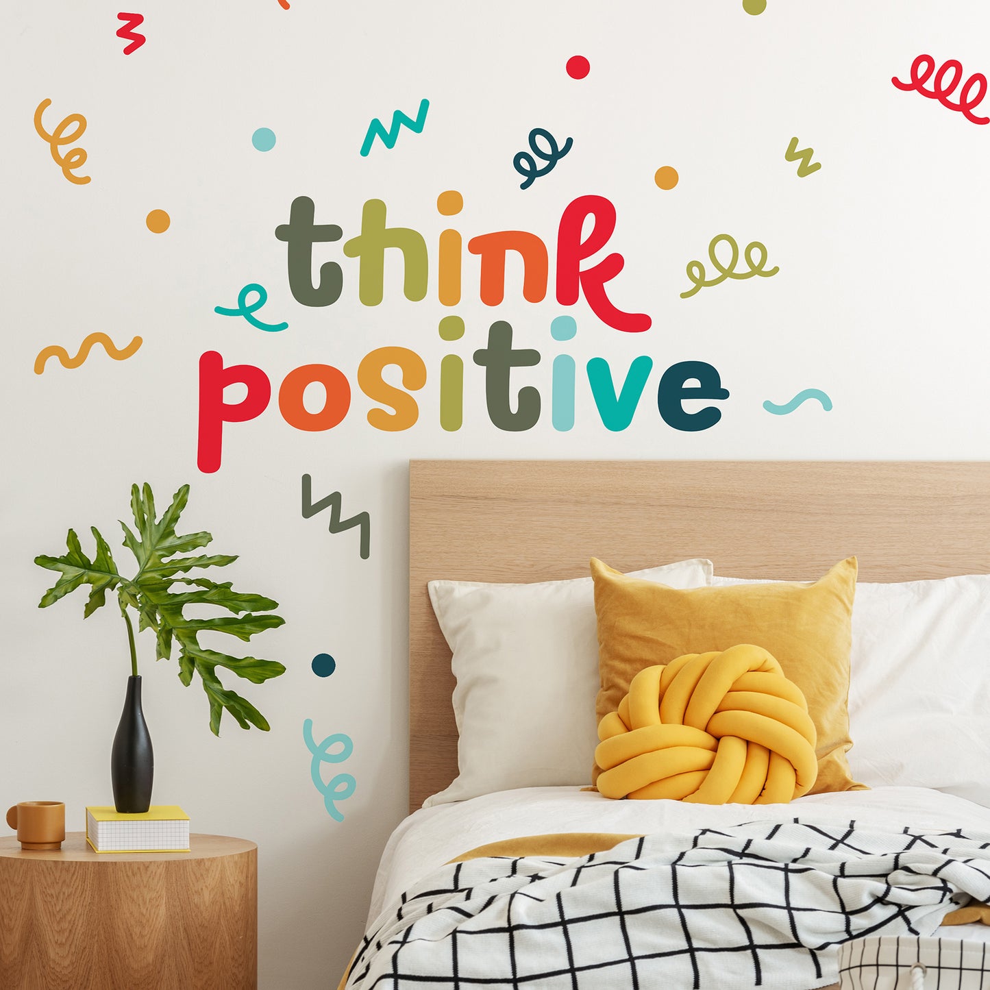 York Wallcoverings RoomMates Think Positive Multicolor Wall Quote Decals Alphabet & Numbers Kids Multicolor  Current Peel & Stick - RMK5579GM