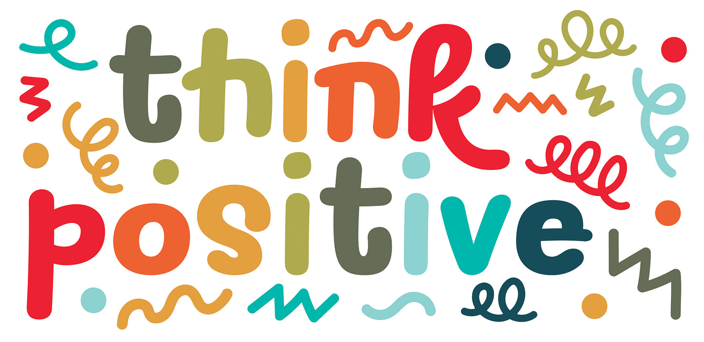 York Wallcoverings RoomMates Think Positive Multicolor Wall Quote Decals Alphabet & Numbers Kids Multicolor  Current Peel & Stick - RMK5579GM