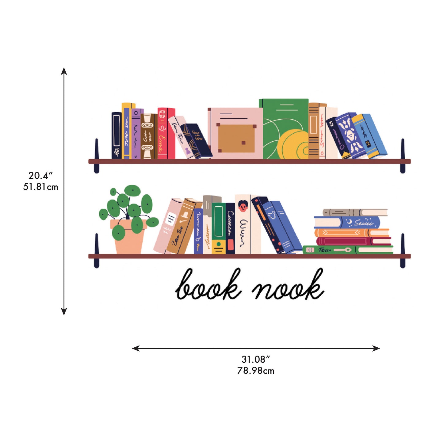 York Wallcoverings RoomMates Book Nook Shelf Multicolor Wall Decals Alphabet & Numbers Kids Multicolor  Current Peel & Stick - RMK5580GM