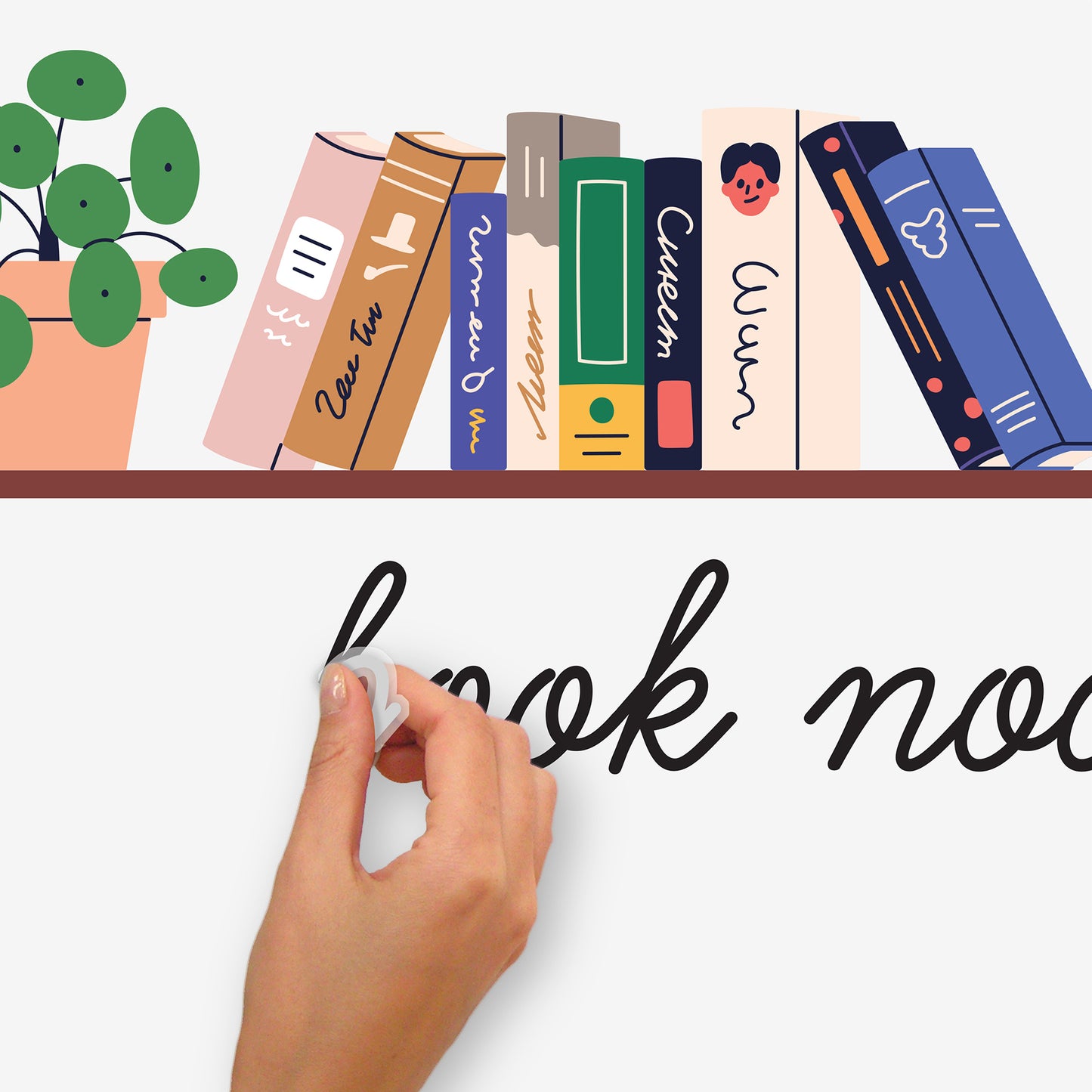 York Wallcoverings RoomMates Book Nook Shelf Multicolor Wall Decals Alphabet & Numbers Kids Multicolor  Current Peel & Stick - RMK5580GM