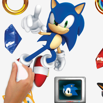 York Wallcoverings RoomMates Sonic The Hedgehog Wall Decals Graphics Kids Blue  Current Peel & Stick - RMK5584SCS