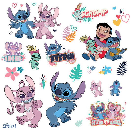 York Wallcoverings RoomMates Disney Stitch & Angel Wall Decals Graphics Kids Pink  Current Peel & Stick - RMK5585SCS