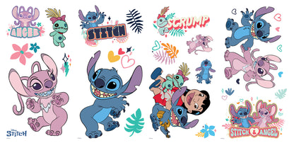 York Wallcoverings RoomMates Disney Stitch & Angel Wall Decals Graphics Kids Pink  Current Peel & Stick - RMK5585SCS