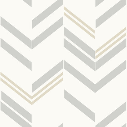 York Wallcoverings RoomMates Chevron Stripe Grey Peel and Stick Wallpaper Modern Global Greys  Wallpaper - RMK9004WP (DISCONTINUED PATTERN)