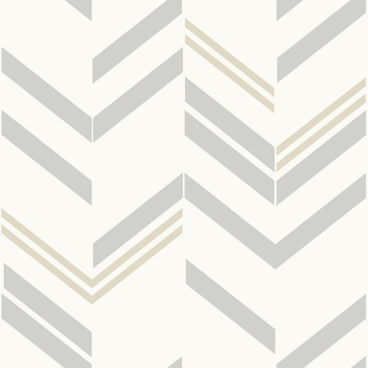 York Wallcoverings RoomMates Chevron Stripe Grey Peel and Stick Wallpaper Modern Global Greys  Wallpaper - RMK9004WP (DISCONTINUED PATTERN)