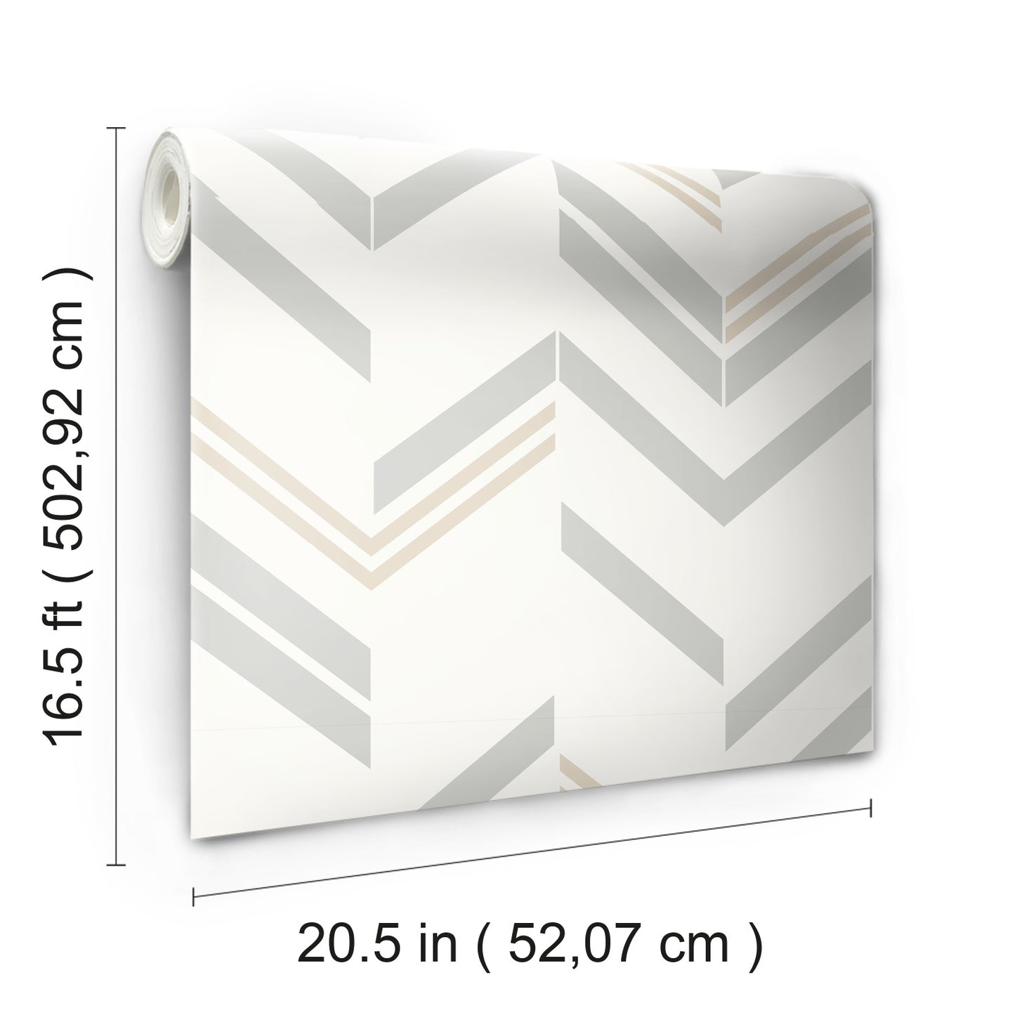 York Wallcoverings RoomMates Chevron Stripe Grey Peel and Stick Wallpaper Modern Global Greys  Wallpaper - RMK9004WP (DISCONTINUED PATTERN)