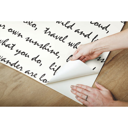 York Wallcoverings RoomMates Dream Big Script Black Peel and Stick Wallpaper Modern Alphabet and Numbers Blacks  Wallpaper - RMK9005WP