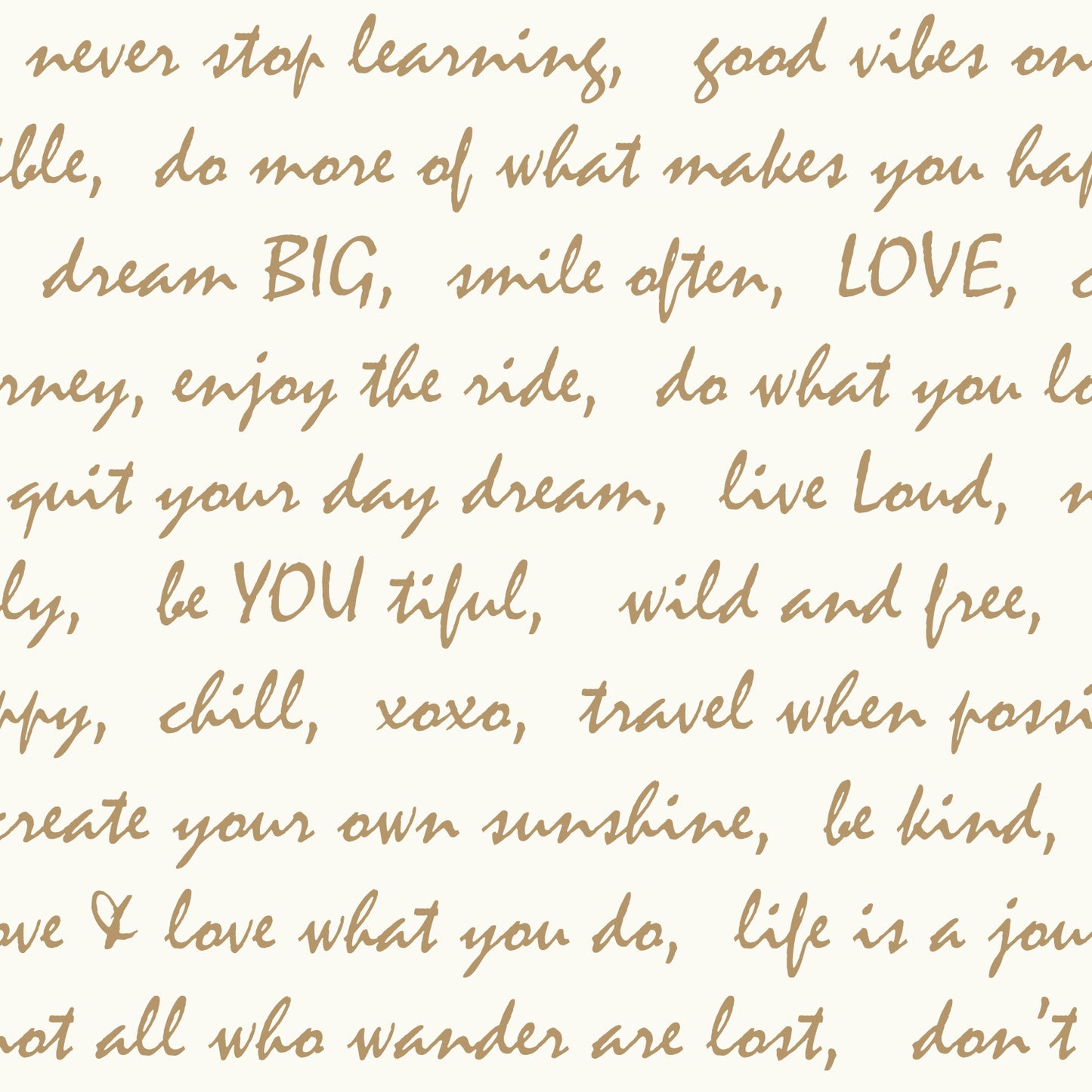 York Wallcoverings RoomMates Dream Big Script Gold Peel and Stick Wallpaper Modern Zen Yellows  Wallpaper - RMK9006WP