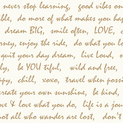 York Wallcoverings RoomMates Dream Big Script Gold Peel and Stick Wallpaper Modern Zen Yellows  Wallpaper - RMK9006WP