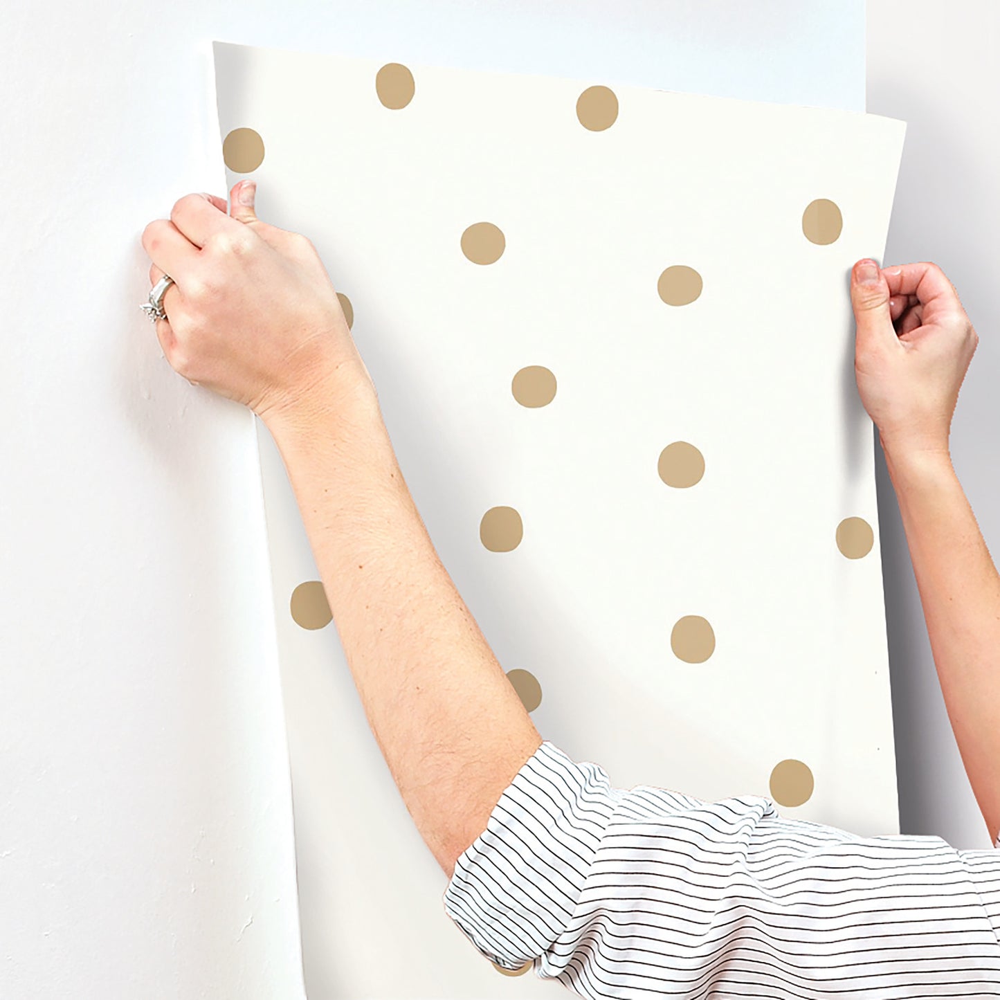 York Wallcoverings RoomMates Dots Gold Peel and Stick Wallpaper Modern Global Yellows  Wallpaper - RMK9012WP