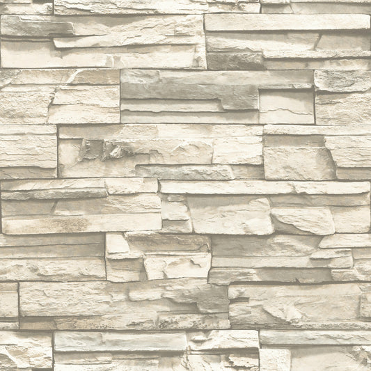 York Wallcoverings RoomMates Natural Stacked Stone Grey Peel and Stick Wallpaper Modern Nature Greys  Wallpaper - RMK9026WP