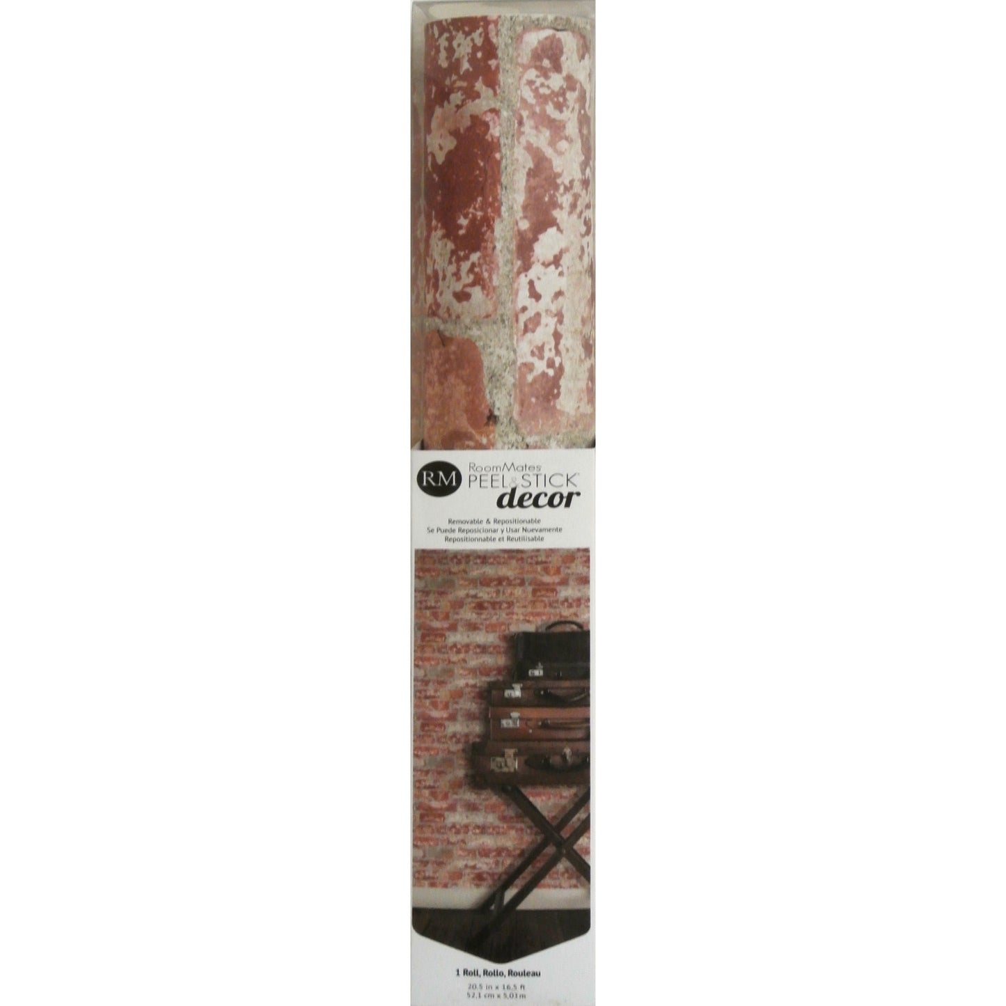 York Wallcoverings RoomMates Stuccoed Brick Dark Red Peel and Stick Wallpaper Industrial Global Reds  Wallpaper - RMK9036WP