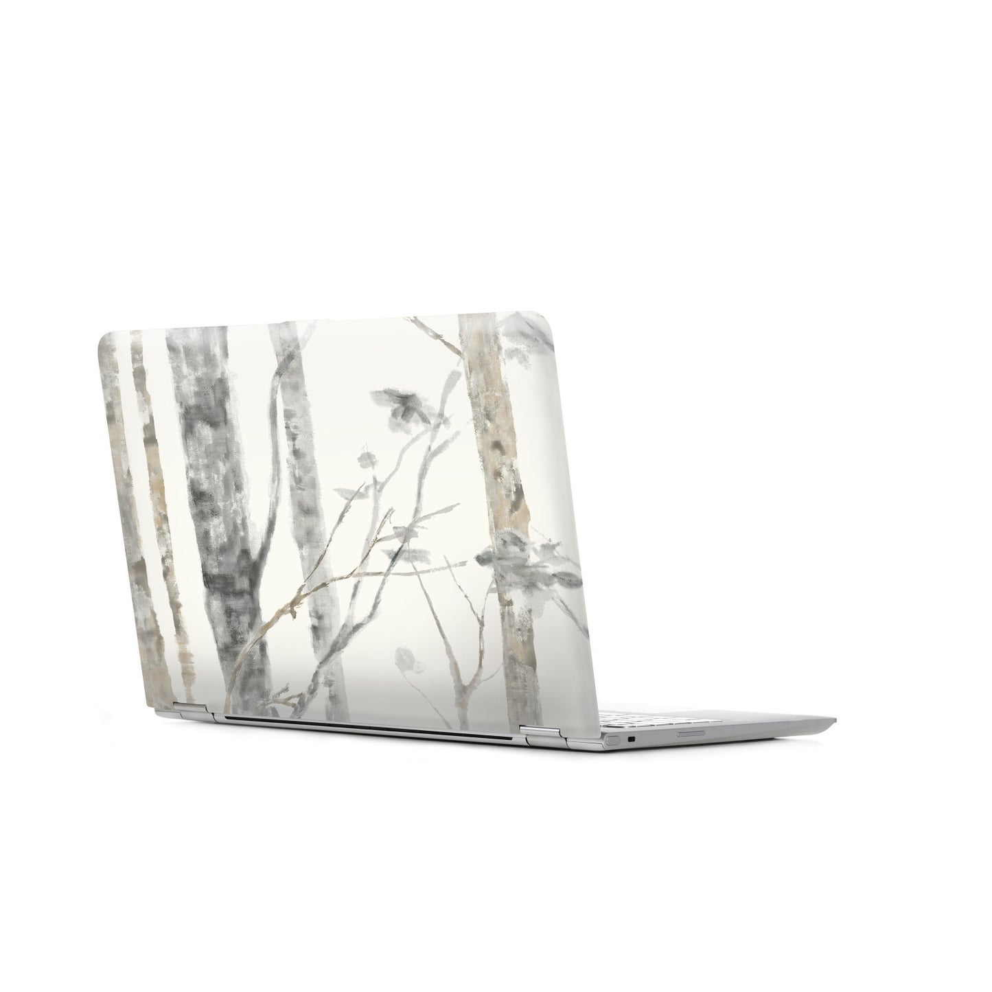 Brown birch tree wallpaper with a photographic botanical design; peel-and-stick.