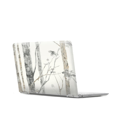 Brown birch tree wallpaper with a photographic botanical design; peel-and-stick.