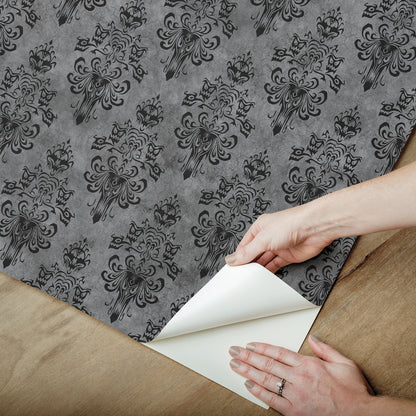 York Wallcoverings RoomMates Disney Haunted Mansion Grey Peel and Stick Wallpaper Whimsical Graphics Greys  Wallpaper - RMWS1220