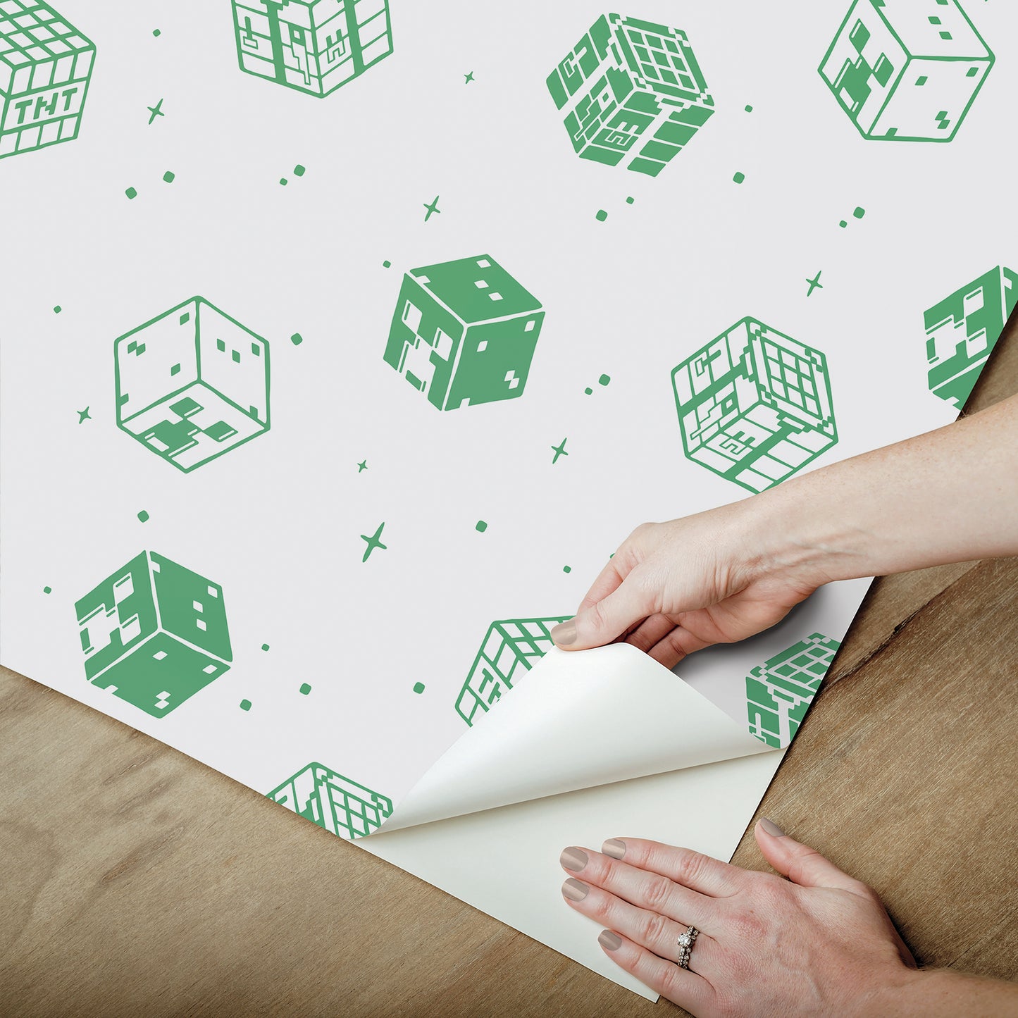 York Wallcoverings RoomMates Minecraft Grey Blocks Peel and Stick Wallpaper Kids Graphics Greys  Wallpaper - RMWS1224