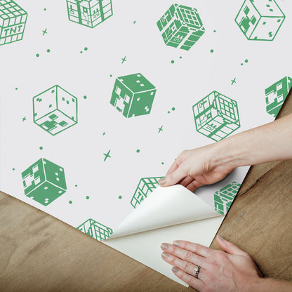 York Wallcoverings RoomMates Minecraft Grey Blocks Peel and Stick Wallpaper Kids Graphics Greys  Wallpaper - RMWS1224