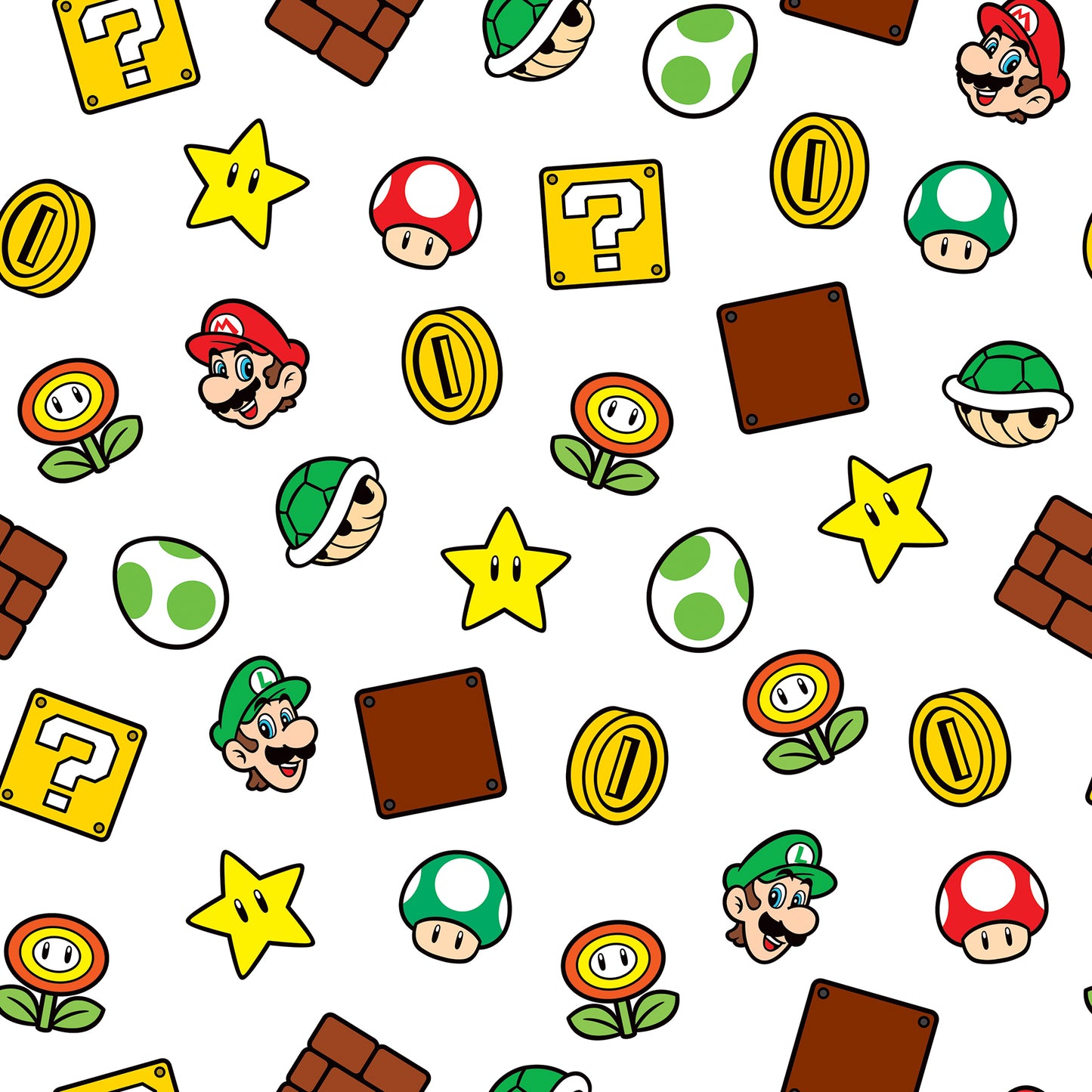 York Wallcoverings RoomMates Nintendo Super Mario Power Up Icons Red and Green Peel and Stick Wallpaper Kids Graphics Yellows  Wallpaper - RMWS1226