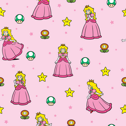 York Wallcoverings RoomMates Super Mario Princess Peach Yellow and Pink Peel and Stick Wallpaper Kids Graphics Pinks  Wallpaper - RMWS1227