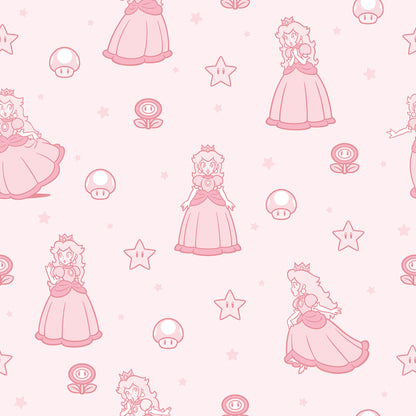 York Wallcoverings RoomMates Super Mario Princess Peach Pink Peel and Stick Wallpaper Kids Graphics Pinks  Wallpaper - RMWS1228