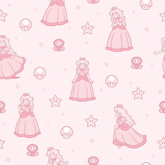 York Wallcoverings RoomMates Super Mario Princess Peach Pink Peel and Stick Wallpaper Kids Graphics Pinks  Wallpaper - RMWS1228