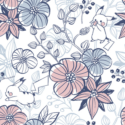 York Wallcoverings RoomMates Pok??mon Pikachu Floral Peel and Stick Wallpaper Kids Botanical Pinks  Wallpaper - RMWS1229