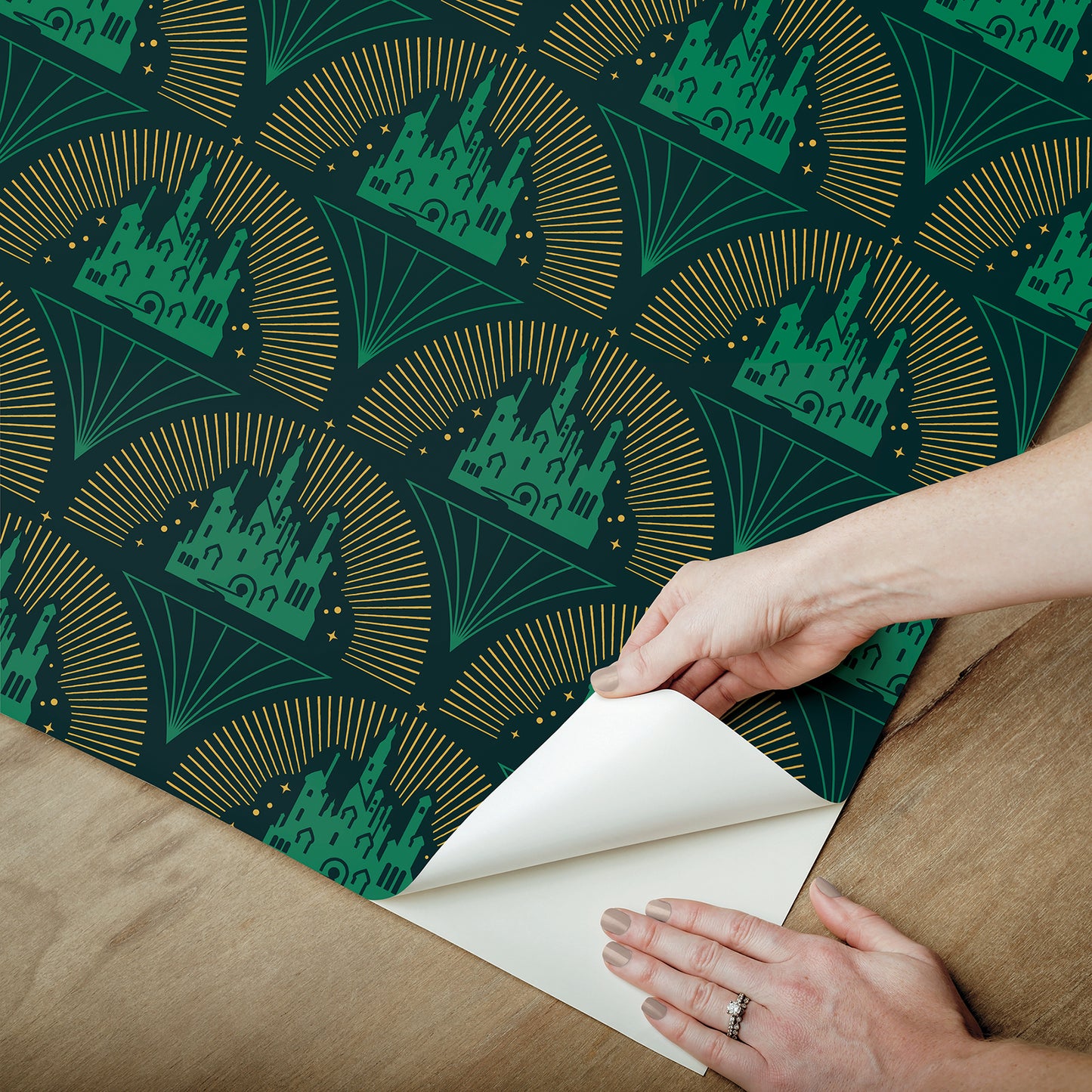 York Wallcoverings RoomMates Wicked Emerald City Peel and Stick Wallpaper Glam Graphics Greens  Wallpaper - RMWS1234