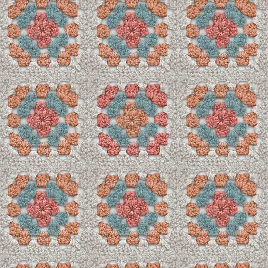 York Wallcoverings RoomMates Granny Square Cream and Pink Peel and Stick Wallpaper Modern Graphics Oranges  Wallpaper - RMWS1241