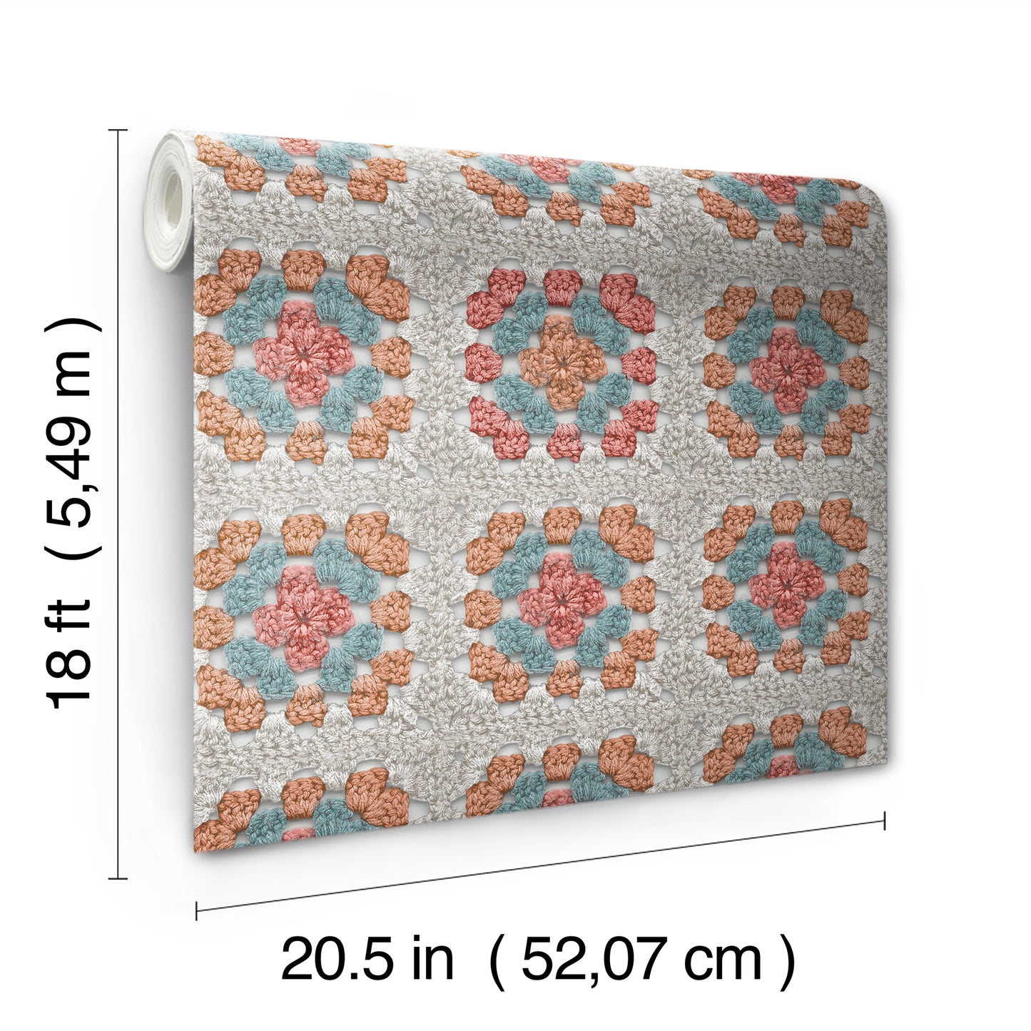 York Wallcoverings RoomMates Granny Square Cream and Pink Peel and Stick Wallpaper Modern Graphics Oranges  Wallpaper - RMWS1241