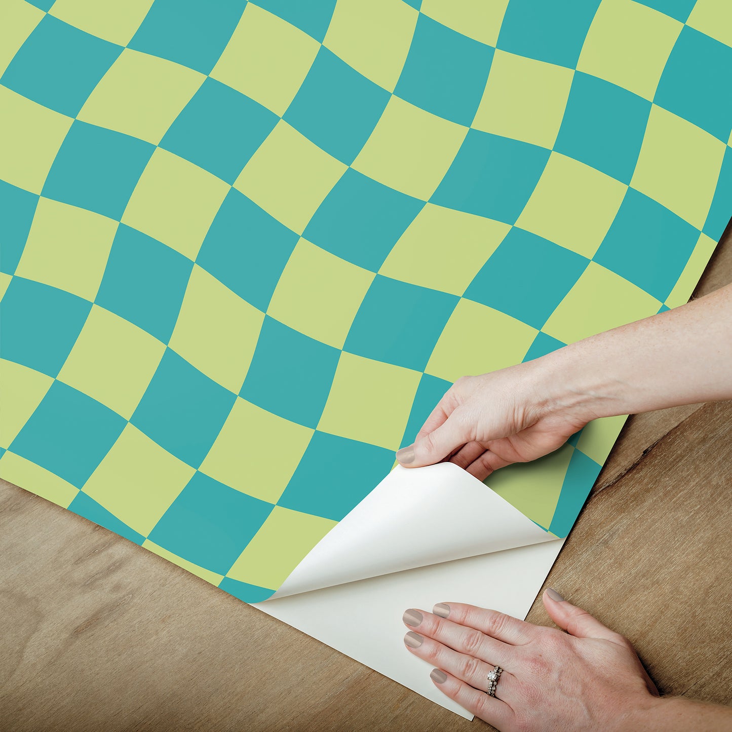 York Wallcoverings RoomMates Groovy Checker Lime Peel and Stick Wallpaper Modern Graphics Greens  Wallpaper - RMWS1243